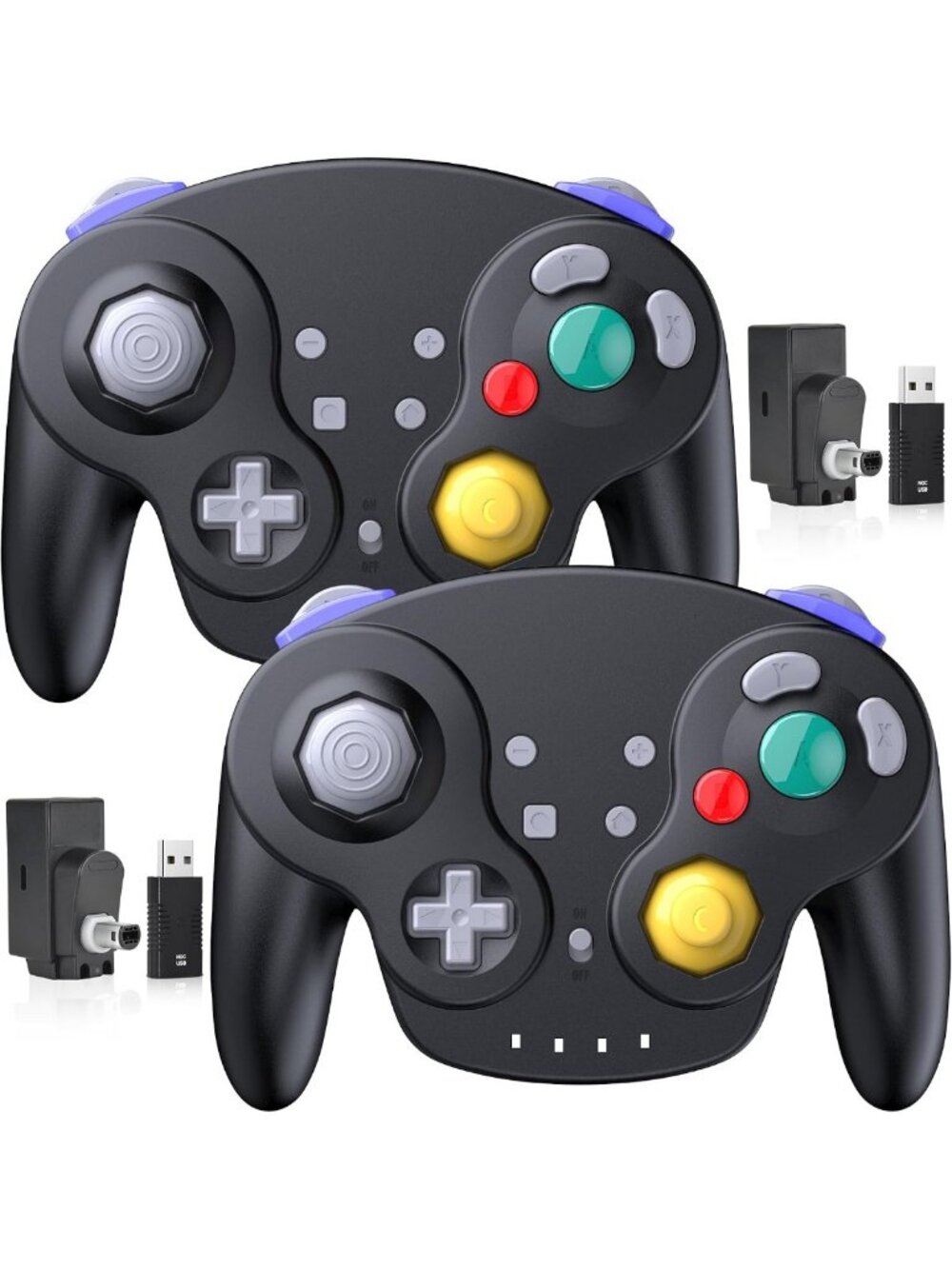2 Pack Wireless Game Controller for Switch & GameCube - 2.4G, Black